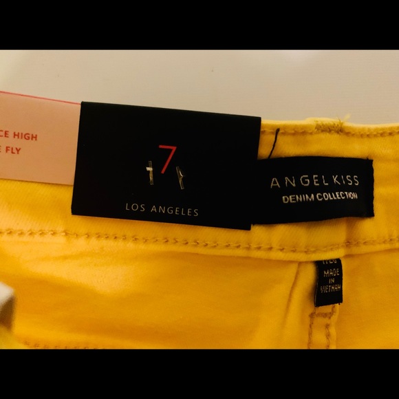 Yellow High Waisted Shorts. - Picture 2 of 4
